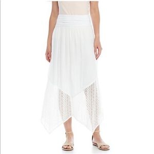 Linen Slub Hanky Lace Hem Skirt
